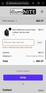 SANTABABY coupon verification screenshot
