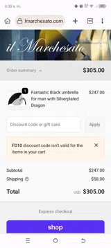 FD10 coupon verification screenshot