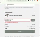 HIDDENGIFT10 coupon verification screenshot