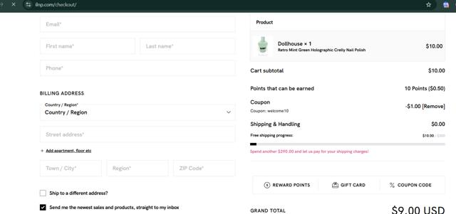 ILNP checkout page showing ILNP coupon code box | Screenshot taken by SimplyCodes community member on May 9, 2025