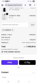 Ilouity coupon verification screenshot