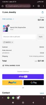 SAVE10 coupon verification screenshot