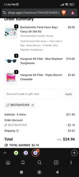 BESTDAYEVER coupon verification screenshot