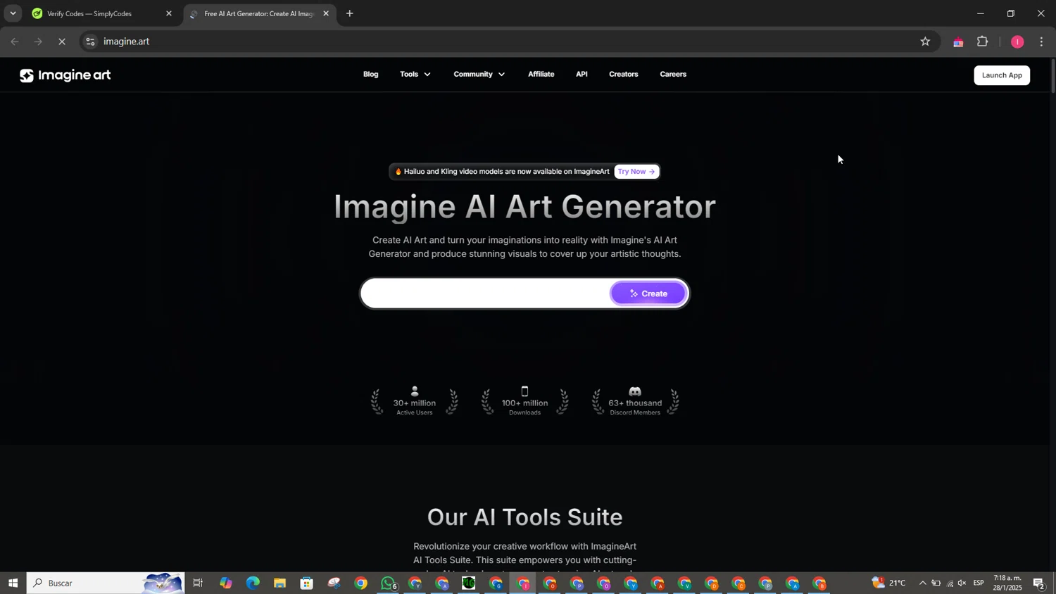 Imagine Art promo code screenshot showing code SIMPLYCODES40 applied at Imagine Art checkout page. Uploaded by SimplyCodes community member SmartAce4137 on Jan 28, 2025