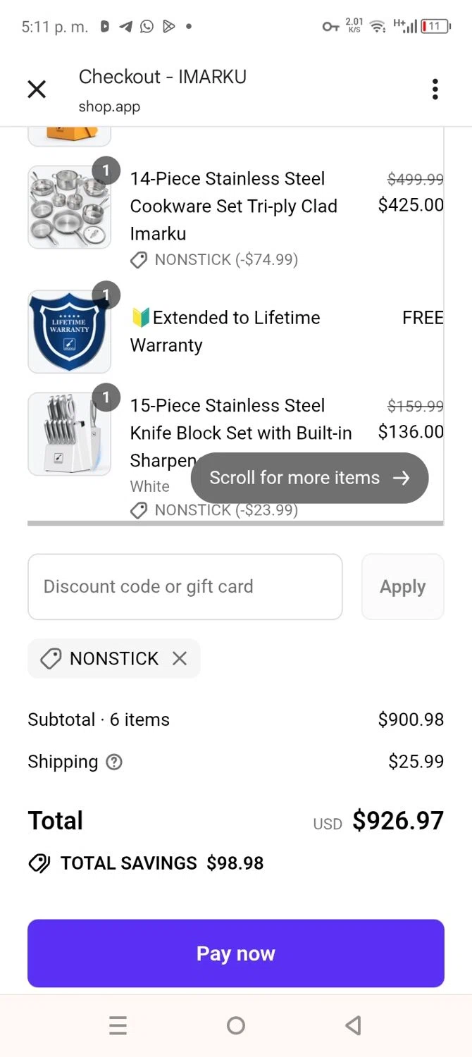 iMarku coupon code screenshot showing code Nonstick applied at iMarku checkout page. Uploaded by SimplyCodes community member coromotopalmar on Aug 6, 2025