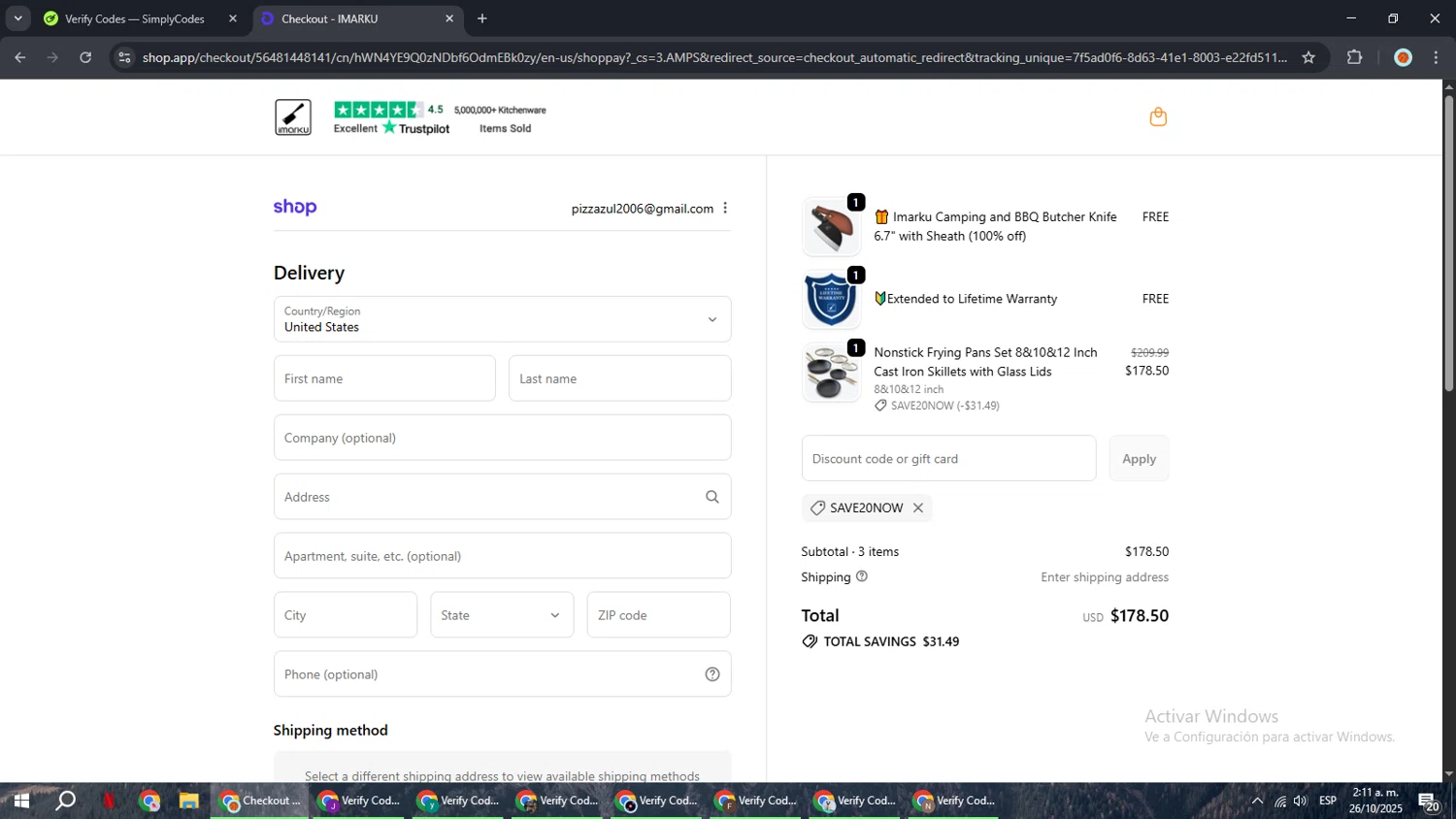 iMarku coupon code screenshot showing code save20now applied at iMarku checkout page. Uploaded by SimplyCodes community member BonusCaptain9927 on Oct 26, 2025