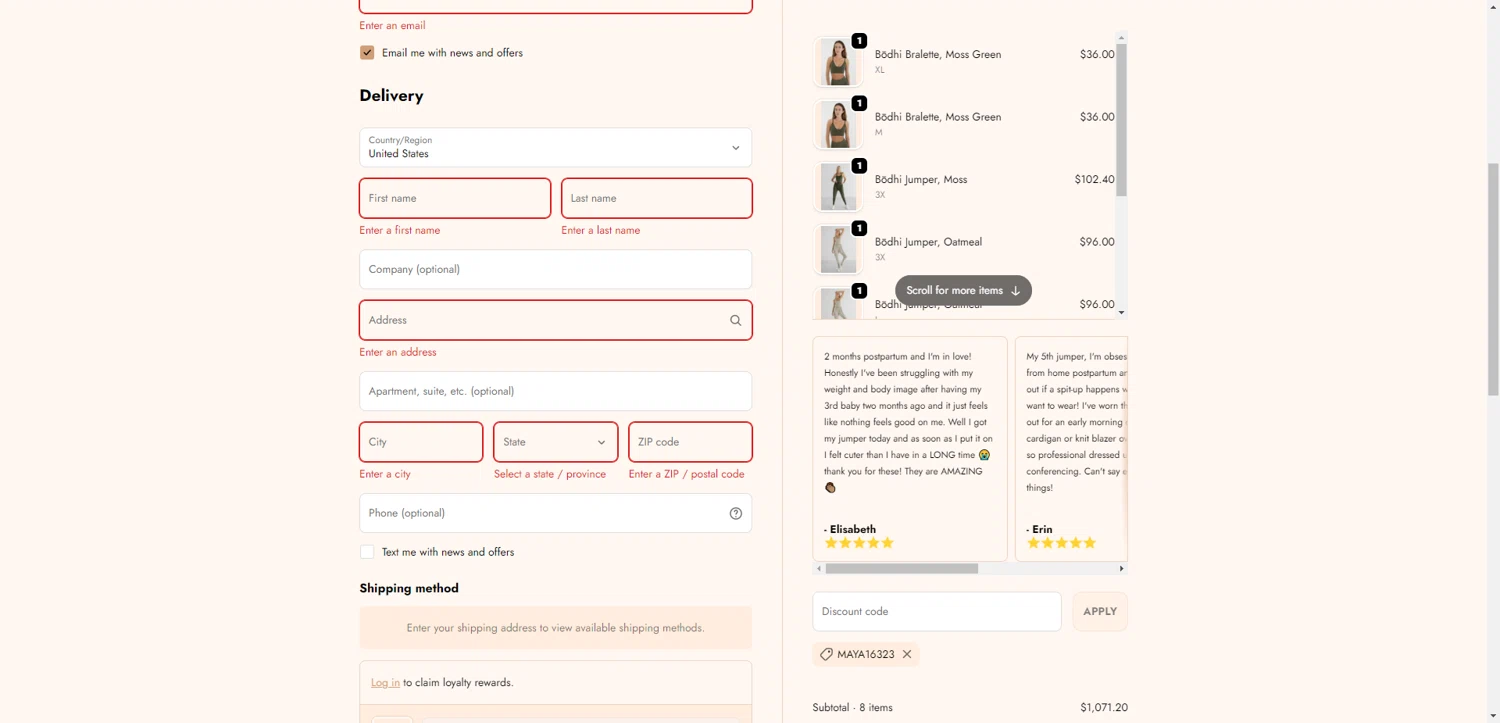 Imbōdhi checkout page showing Imbōdhi promo code box | Screenshot taken by SimplyCodes community member on Feb 11, 2026