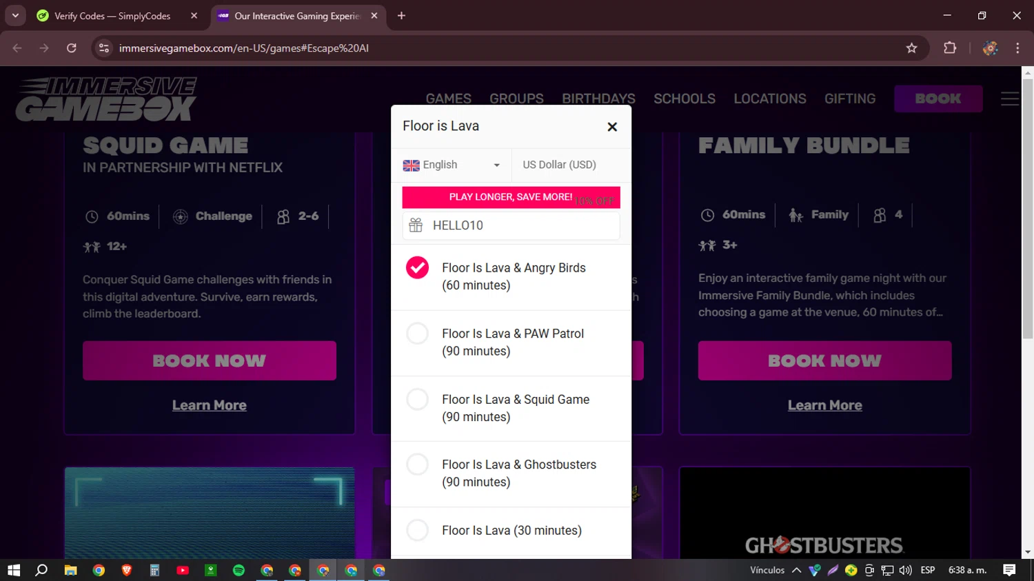 Immersive Gamebox checkout page showing Immersive Gamebox discount code box | Screenshot taken by SimplyCodes community member on Feb 27, 2025
