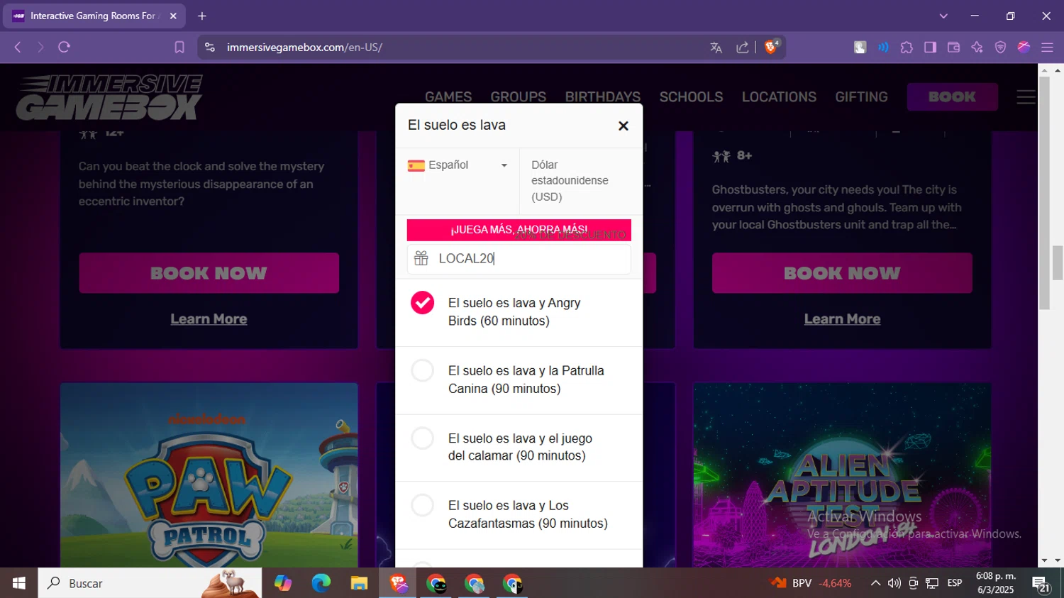 Immersive Gamebox checkout page showing Immersive Gamebox discount code box | Screenshot taken by SimplyCodes community member on Mar 6, 2025
