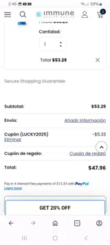 LUCKY2025 coupon verification screenshot