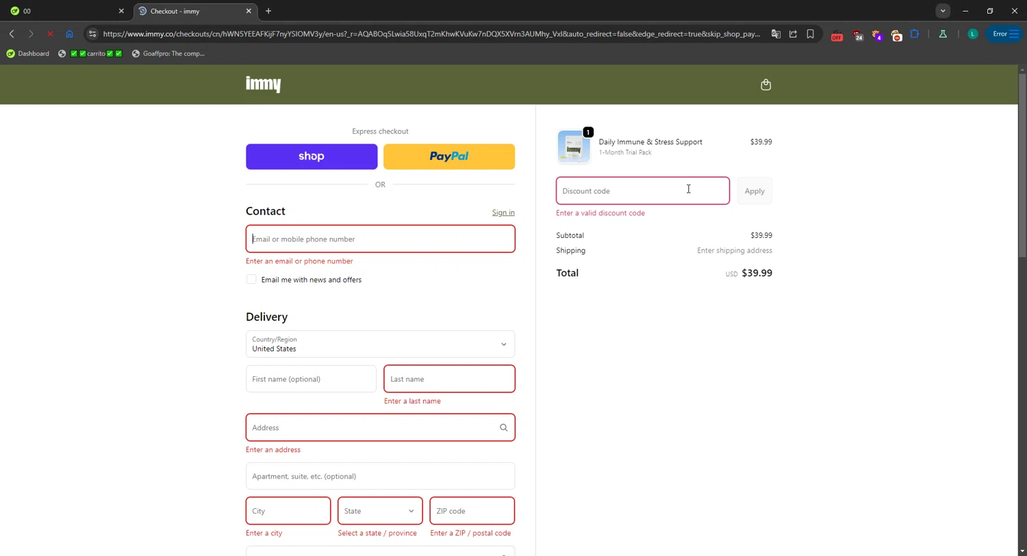 immy promo code screenshot showing code immy25_mia applied at immy checkout page. Uploaded by SimplyCodes community member CrownBoss2710 on Nov 21, 2025