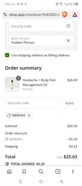 NEWDAY coupon verification screenshot