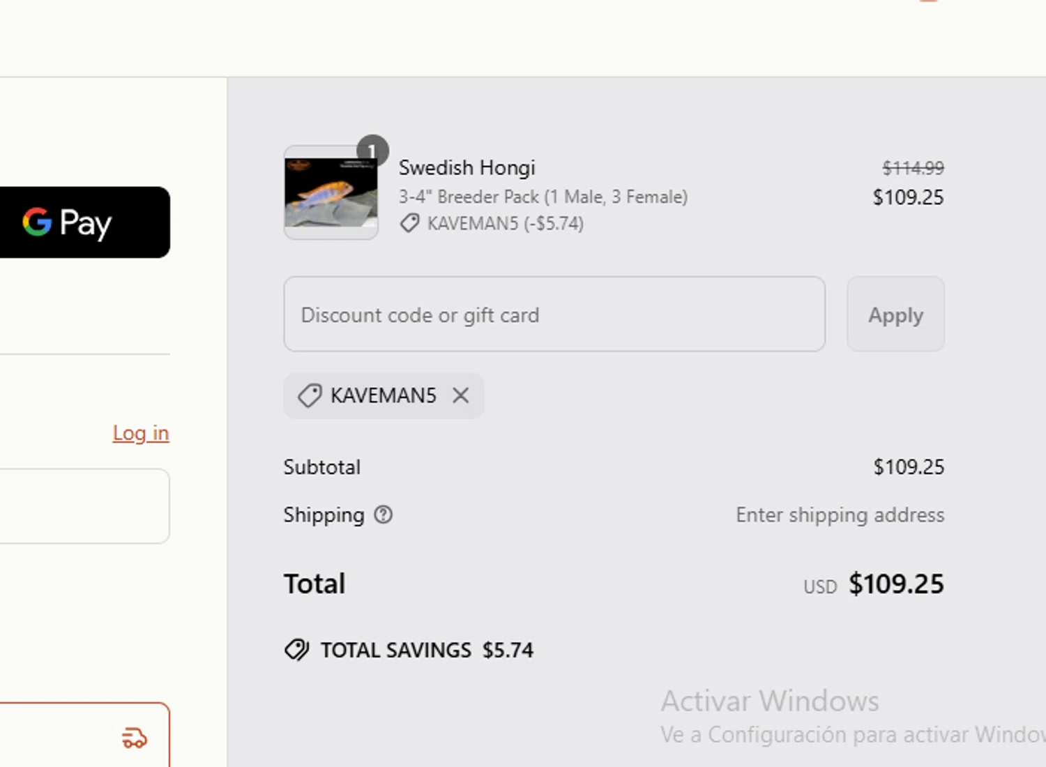 Imperial Tropicals promo code screenshot showing code KAVEMAN5 applied at Imperial Tropicals checkout page. Uploaded by SimplyCodes community member rassoulfstorres on May 24, 2025