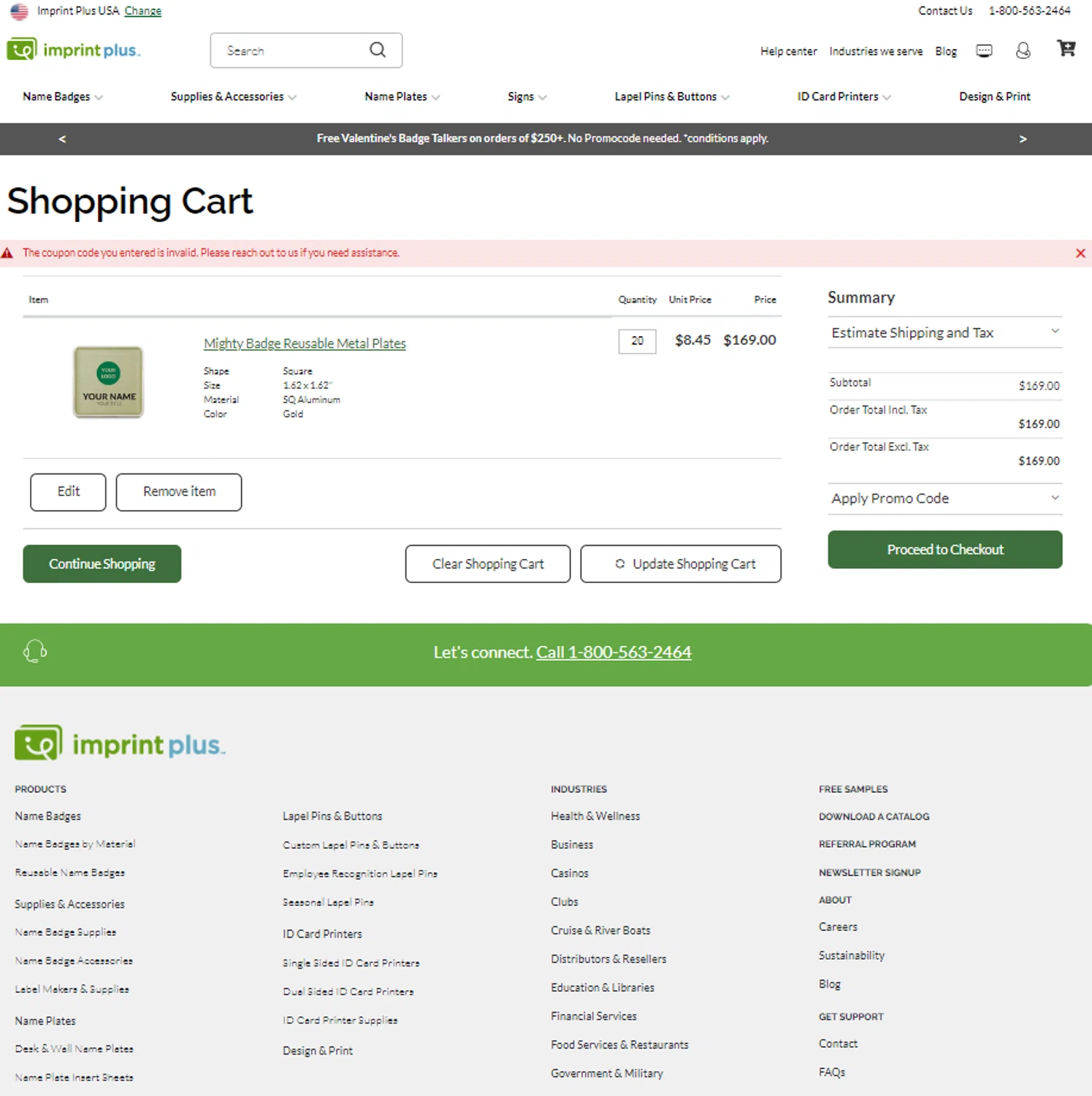 Imprint Plus coupon code screenshot showing code AFFREESHIP applied at Imprint Plus checkout page. Uploaded by SimplyCodes community member Yonaikeryriarte08 on Feb 1, 2025