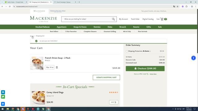 Impromptu Gourmet checkout page showing Impromptu Gourmet promo code box | Screenshot taken by SimplyCodes community member on Jun 20, 2025
