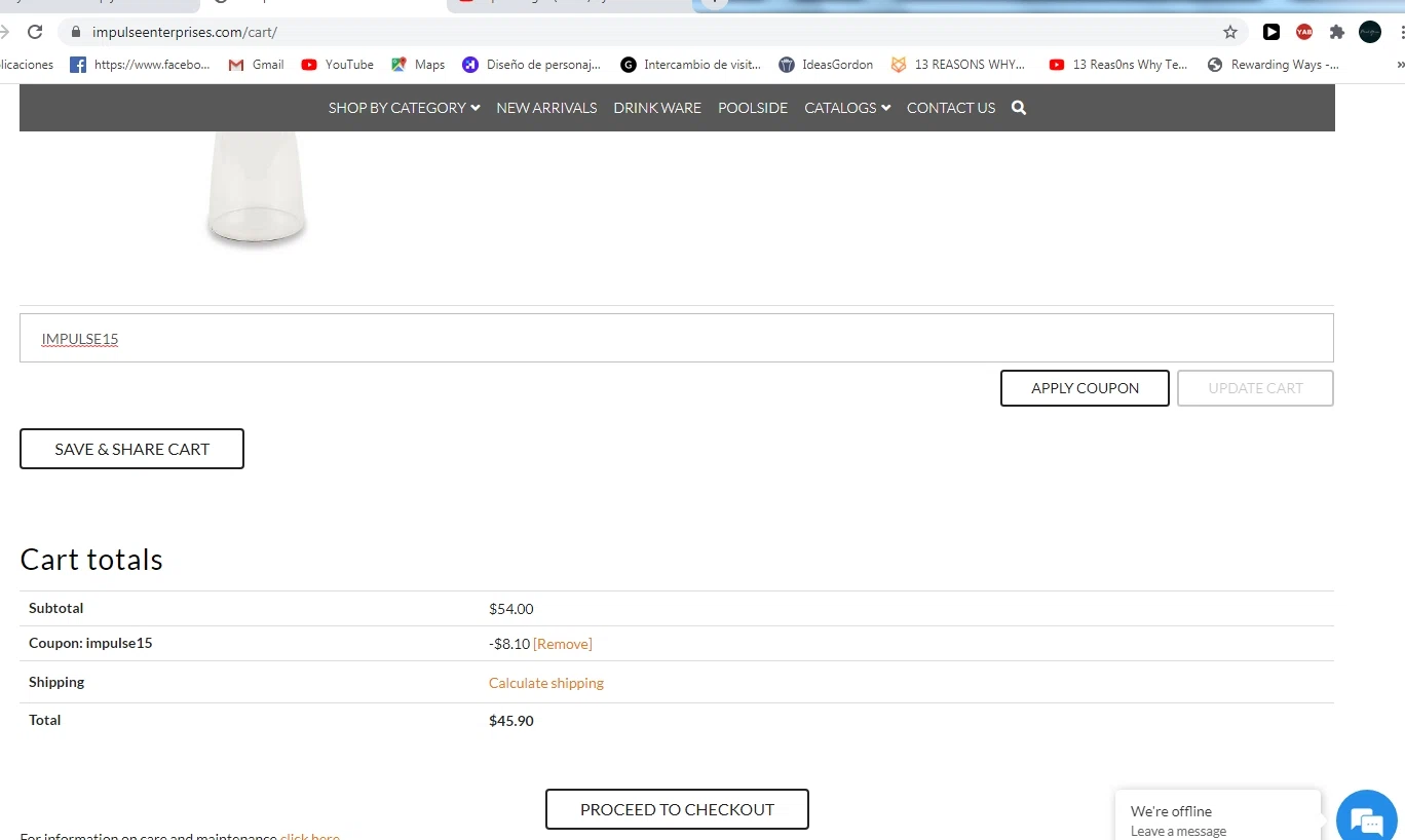 Impulse! checkout page showing Impulse! discount code box | Screenshot taken by SimplyCodes community member on Jul 29, 2020