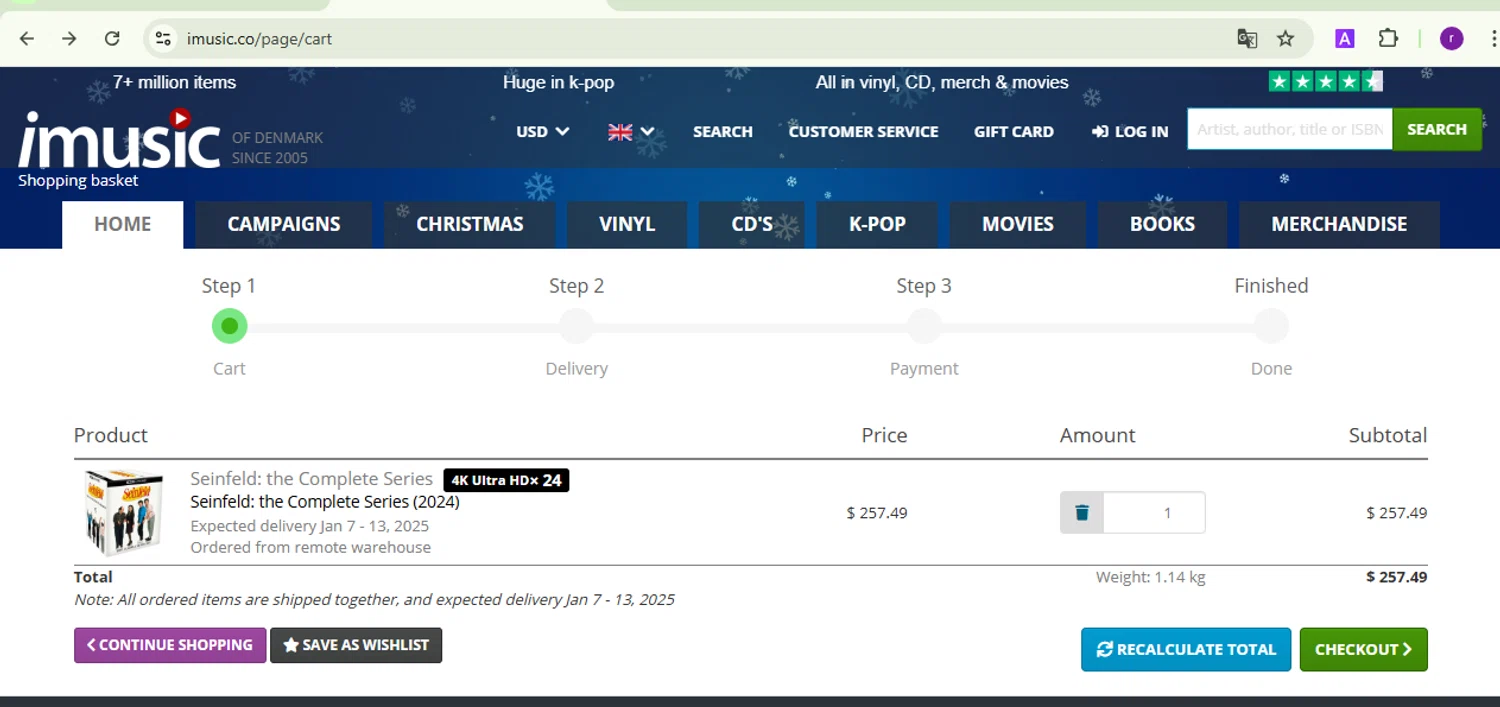 iMusic checkout page showing iMusic promo code box | Screenshot taken by SimplyCodes community member on Dec 29, 2024