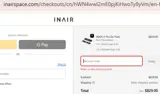 Inairspace.com coupon verification screenshot
