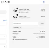 Inairspace.com coupon verification screenshot