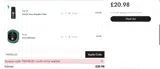TRAVEL20 coupon verification screenshot