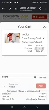 Cscab coupon verification screenshot