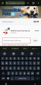 toys15 coupon verification screenshot