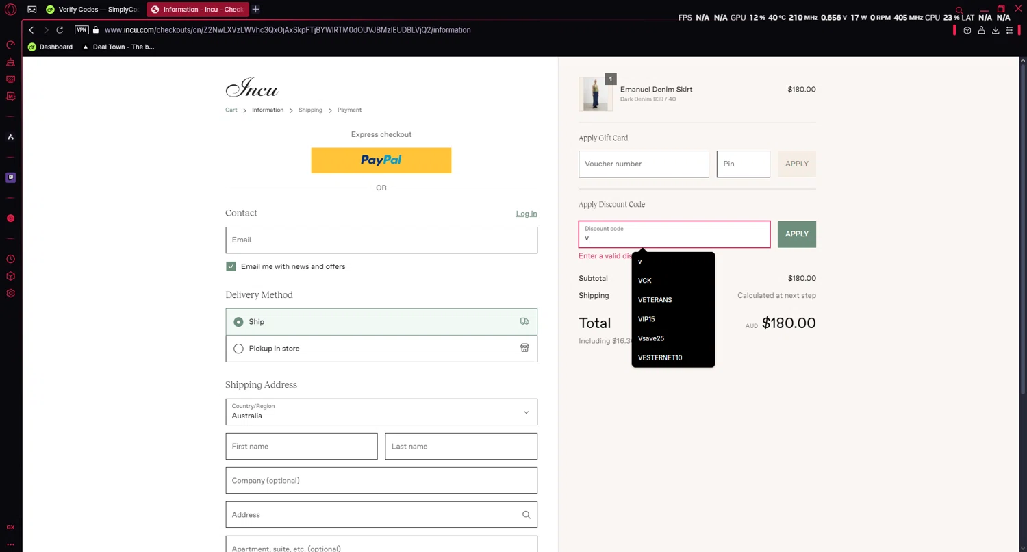 Incu promo code screenshot showing code TAF20 applied at Incu checkout page. Uploaded by SimplyCodes community member luissi on Jan 25, 2025