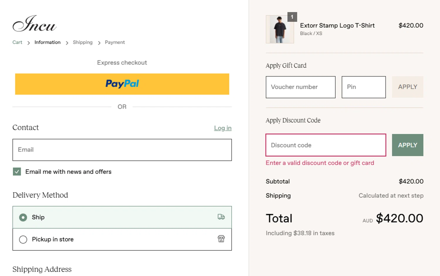 Incu promo code screenshot showing code CS154 applied at Incu checkout page. Uploaded by SimplyCodes community member MagnificentFalcon188 on Jan 24, 2025
