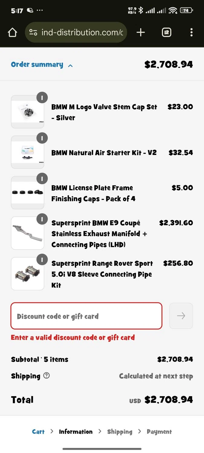 IND Distribution discount code screenshot showing code LABOR24 applied at IND Distribution checkout page. Uploaded by SimplyCodes community member aquilesbailo on May 8, 2025