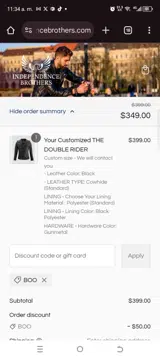 Boo coupon verification screenshot