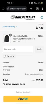 ITC10 coupon verification screenshot