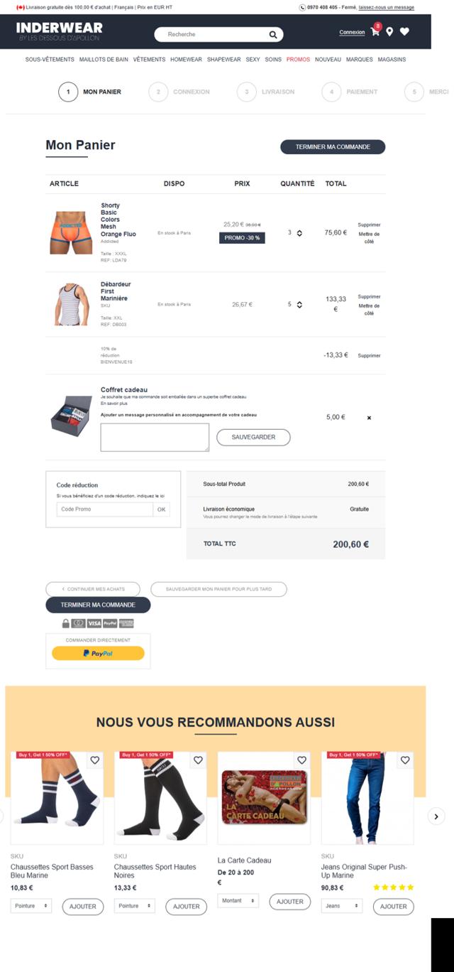 Inderwear checkout page showing Inderwear discount code box | Screenshot taken by SimplyCodes community member on Jul 23, 2025