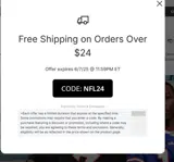 NFL24 coupon verification screenshot