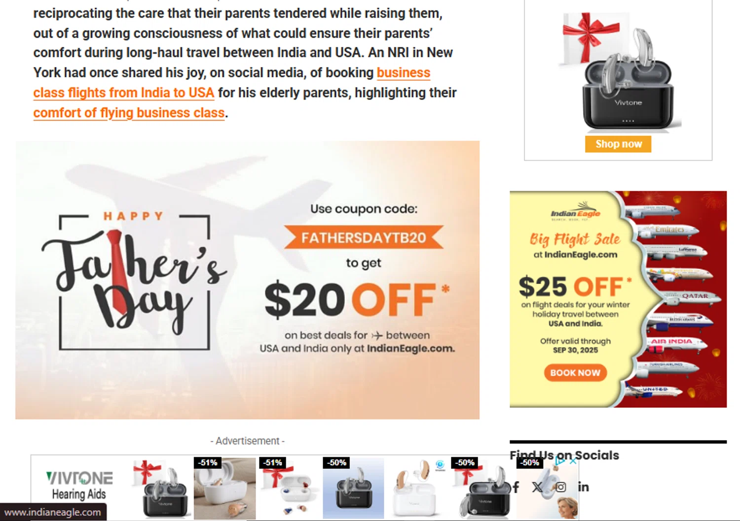 Indian Eagle coupon code screenshot showing code FATHERSDAYTD20 applied at Indian Eagle checkout page. Uploaded by SimplyCodes community member Xiooh29 on Oct 22, 2025