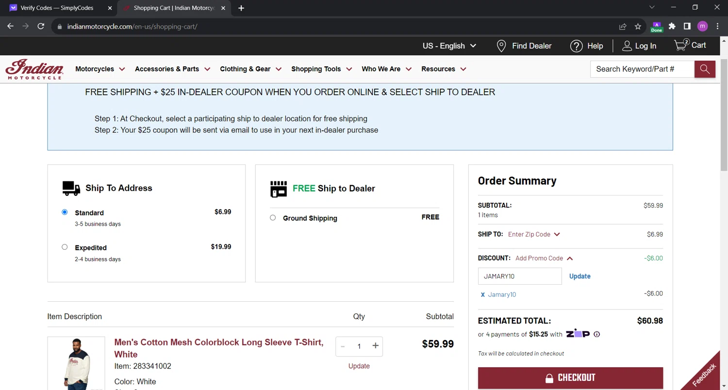 how to use Indian Motorcycle coupons