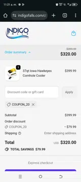 COUPON_20 coupon verification screenshot