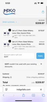 5OFF coupon verification screenshot
