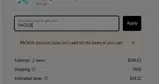 RACK25 coupon verification screenshot