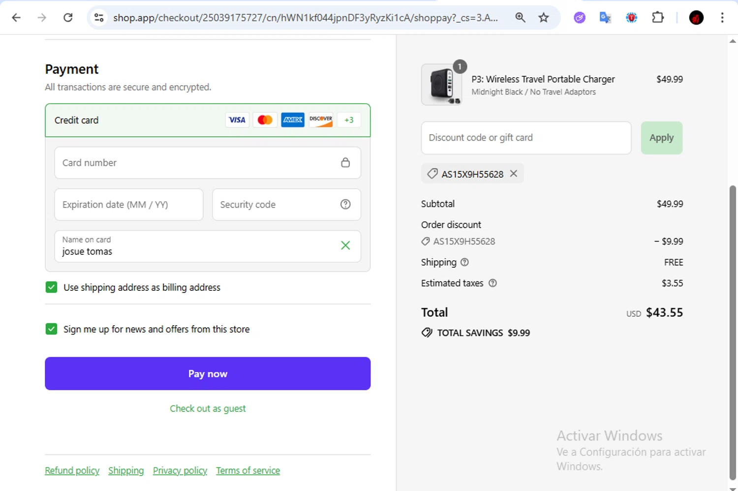 InfinaCore promo code screenshot showing code AS15X9H55628 applied at InfinaCore checkout page. Uploaded by SimplyCodes community member Francisco01 on Aug 13, 2025