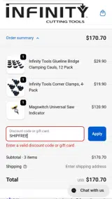 SHIPFREE coupon verification screenshot