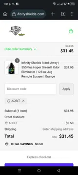 ADBIT coupon verification screenshot