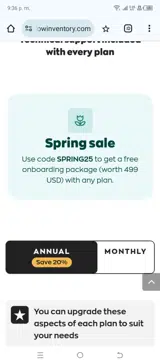 SPRING25 coupon verification screenshot