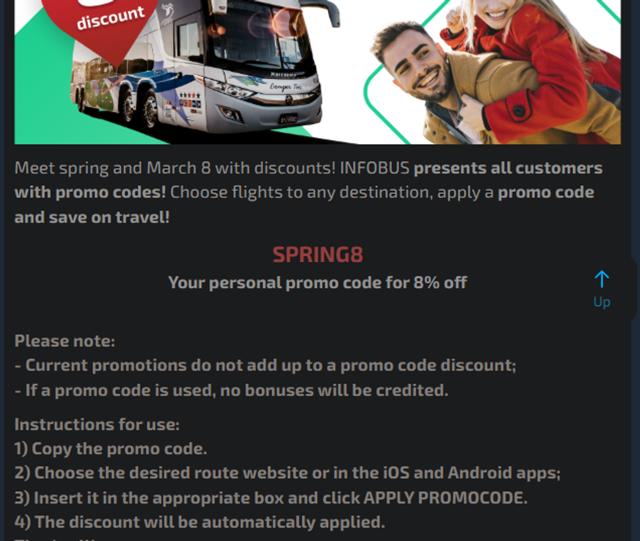 Infobus checkout page showing Infobus promo code box | Screenshot taken by SimplyCodes community member on Aug 28, 2025