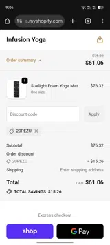 20PEZU coupon verification screenshot