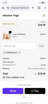 OMGSALE271 coupon verification screenshot