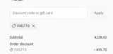 First15 coupon verification screenshot