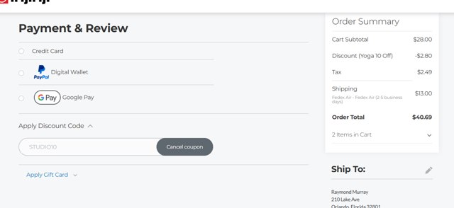 Injinji checkout page showing Injinji discount code box | Screenshot taken by SimplyCodes community member on Jan 29, 2025