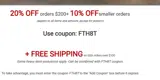 FTH8T coupon verification screenshot