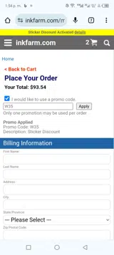 W35 coupon verification screenshot