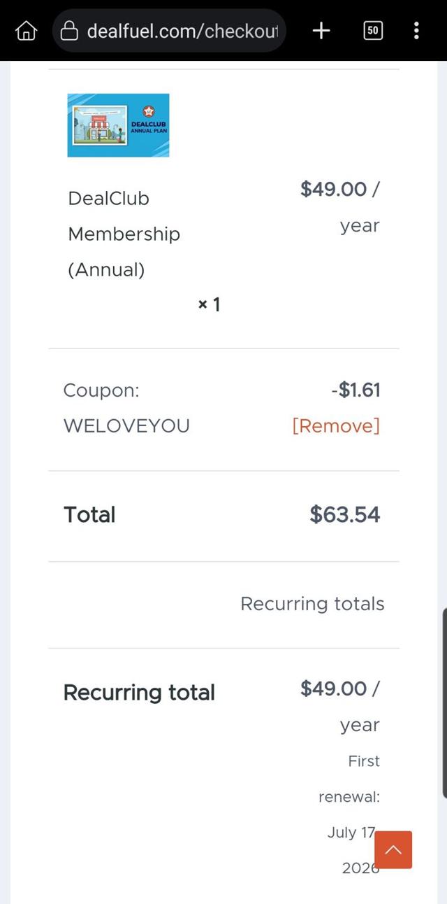 Inkydeals checkout page showing Inkydeals discount code box | Screenshot taken by SimplyCodes community member on Jul 17, 2025
